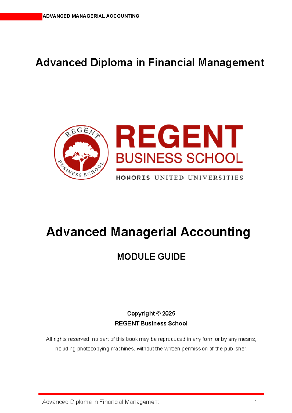Adifm Advanced Managerial Accounting Module Guide 2026 - Studocu