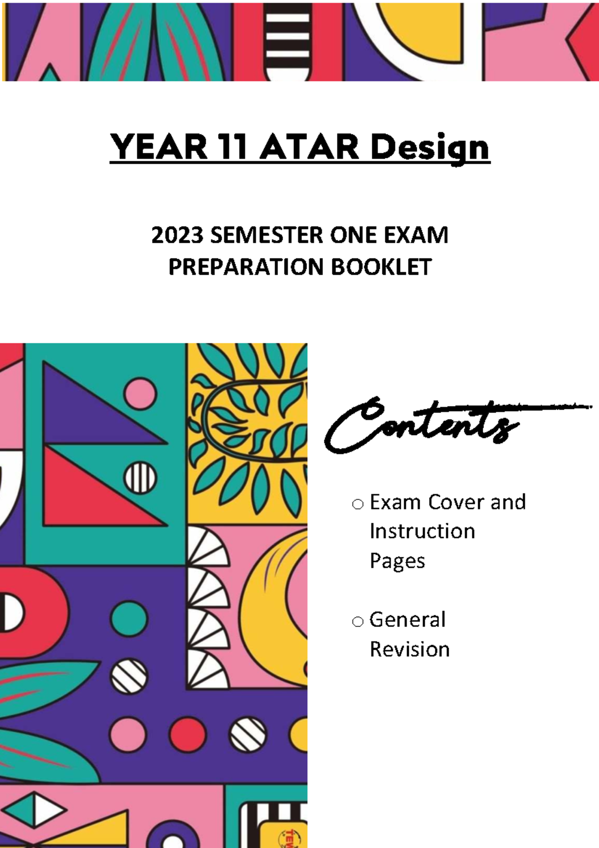 2023 YEAR 11 ATAR Design Sem 1 Exam Preparation Guide - Studocu
