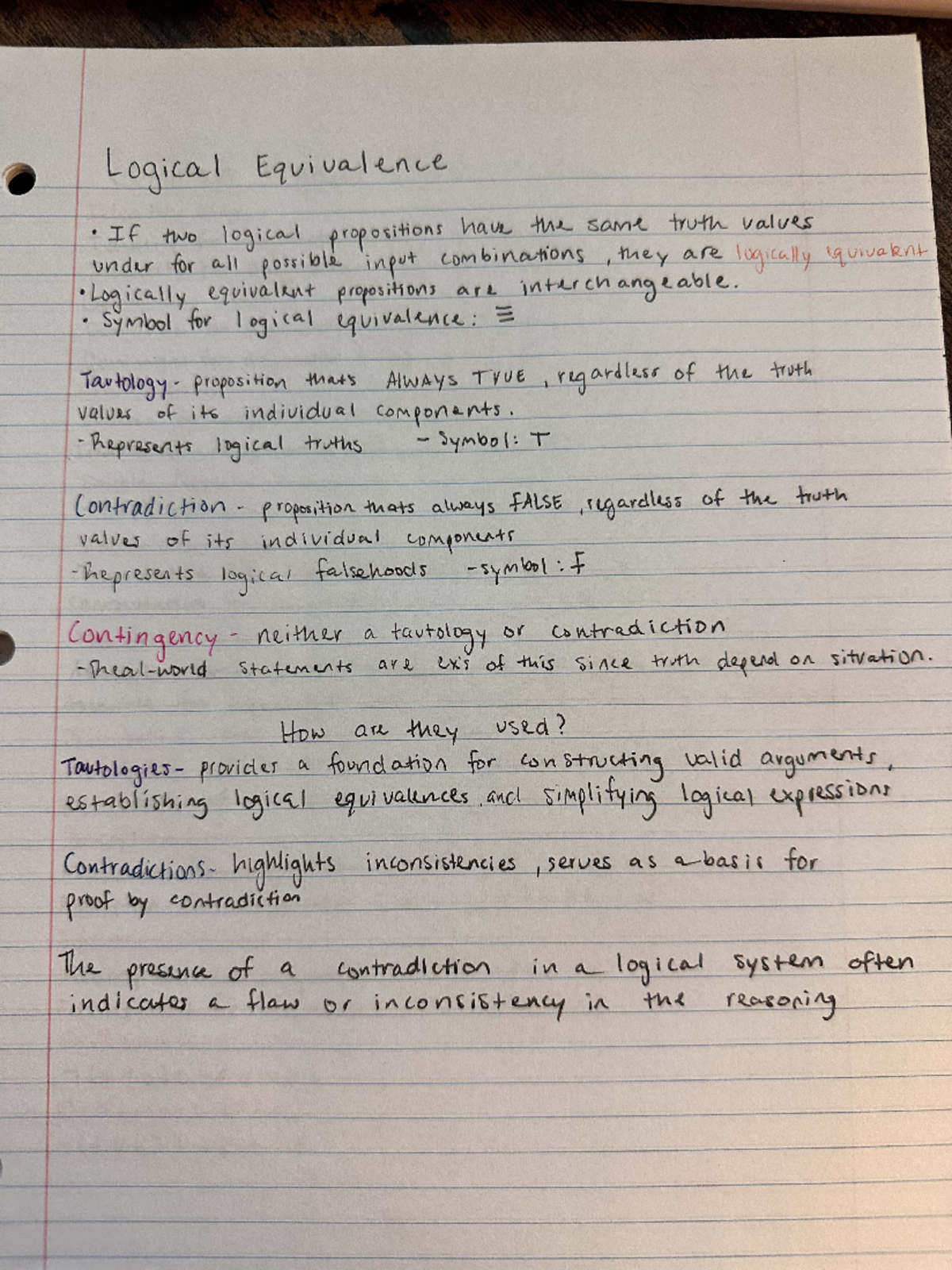Propositional Logic Notes: Logical Equivalence and Key Concepts - Studocu