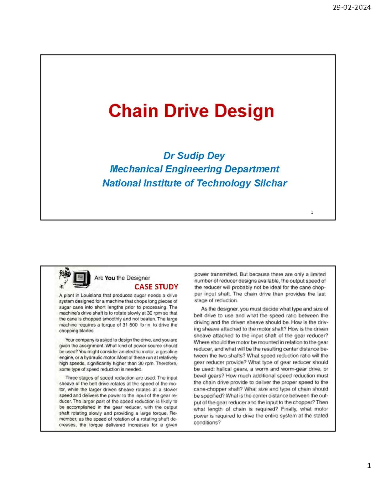 Belt-Pulley Drive Design: Module 2 Overview for ME 307 Students - Studocu