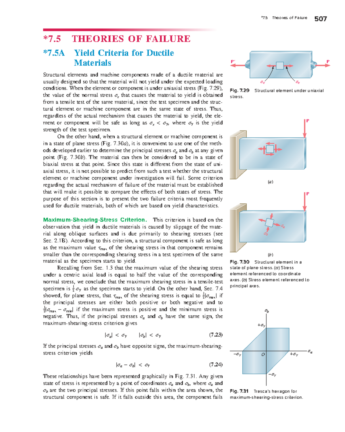 507 Theories of Failure: Criteria for Ductile Materials in Mechanics of ...