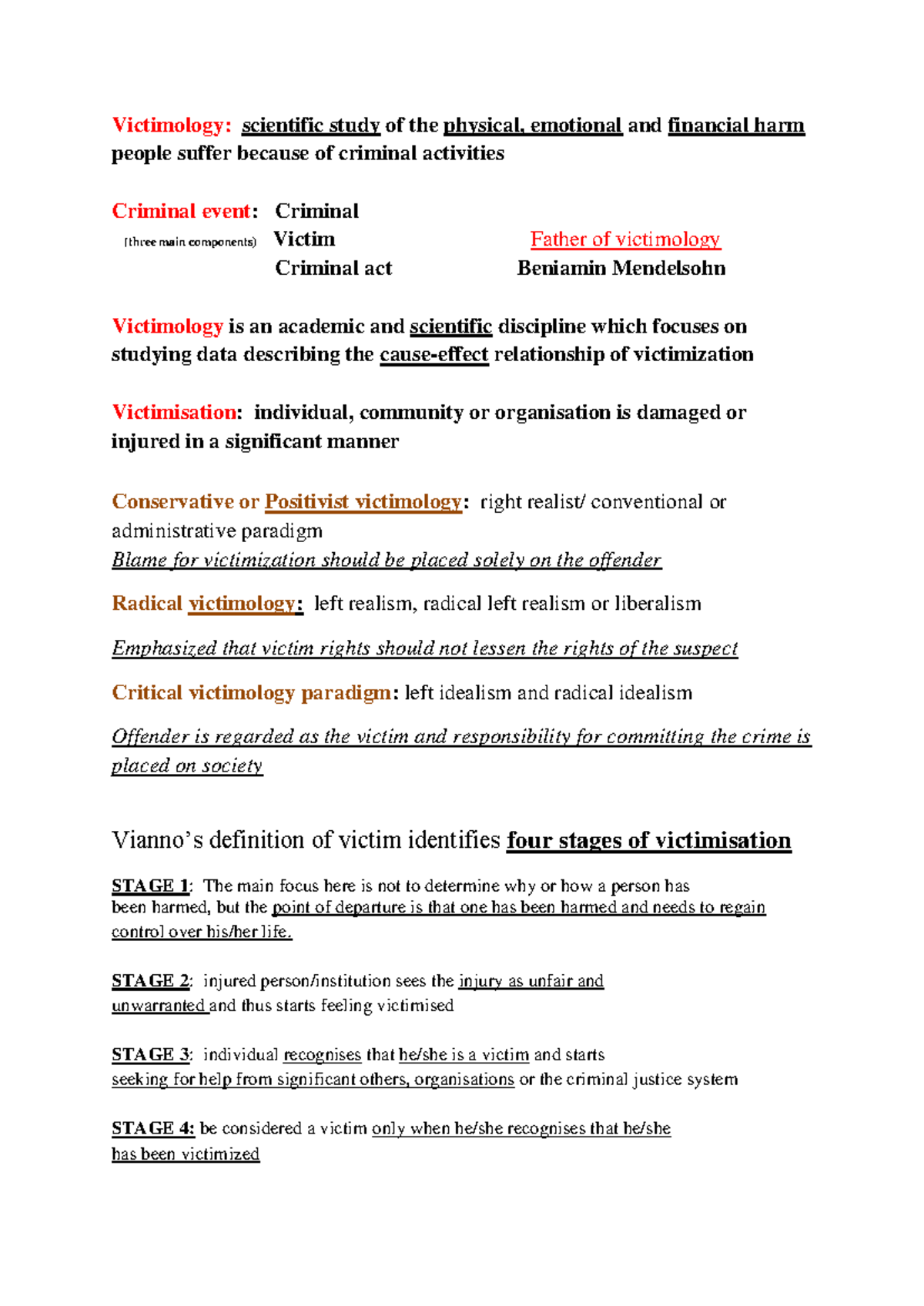 Victimology Study Notes (VIC 101): Understanding Victimization Dynamics ...