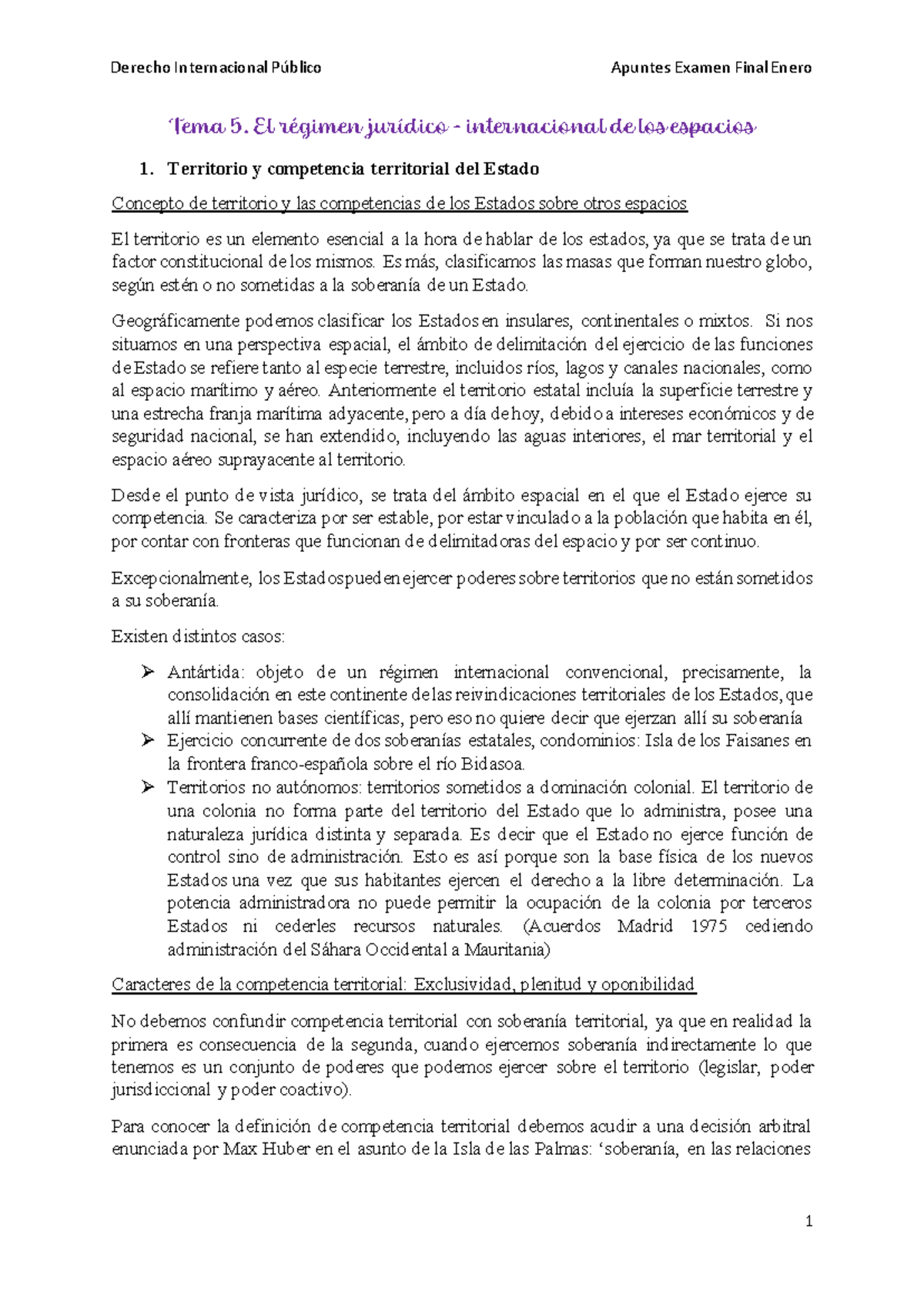 Derecho Internacional Público: Apuntes para el Examen Final - Tema 5 ...