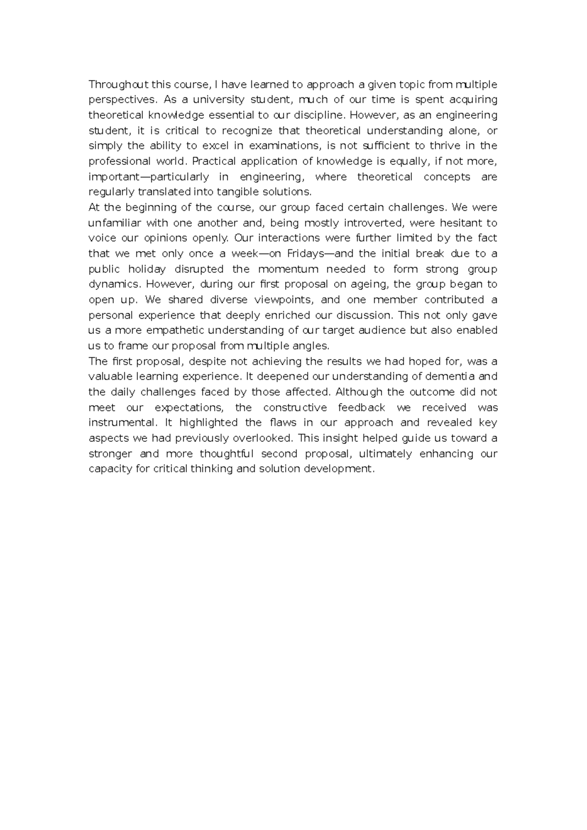 Engineering reflections: Learning from group dynamics and proposals ...
