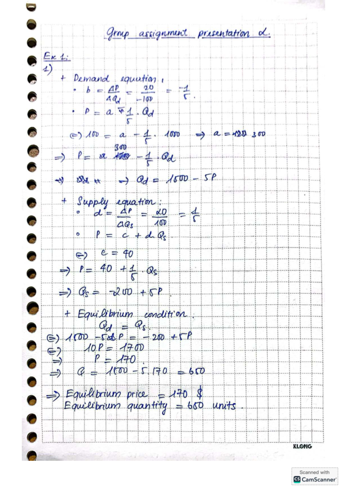 Group Assignment Presentation: Demand & Supply Analysis (L. Ex 1) - Studocu