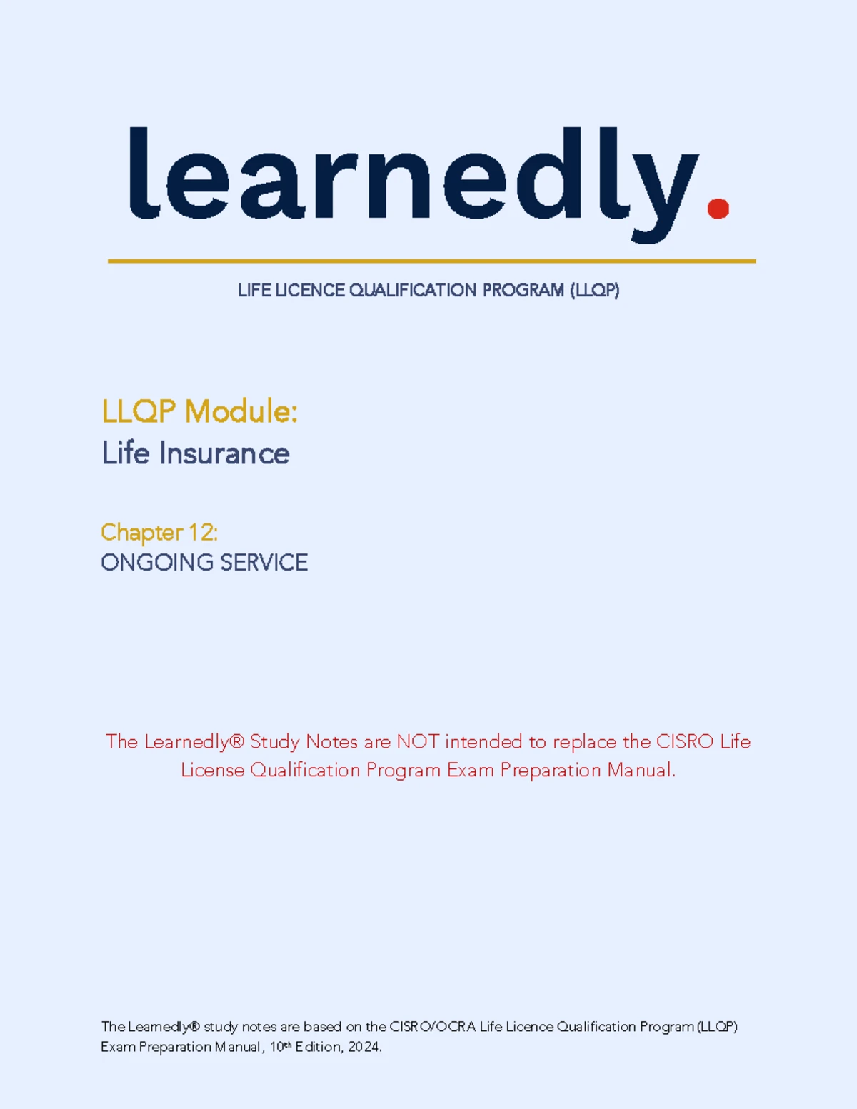 Life Insurance Study Notes - LLQP Chapter 11 Review - Studocu
