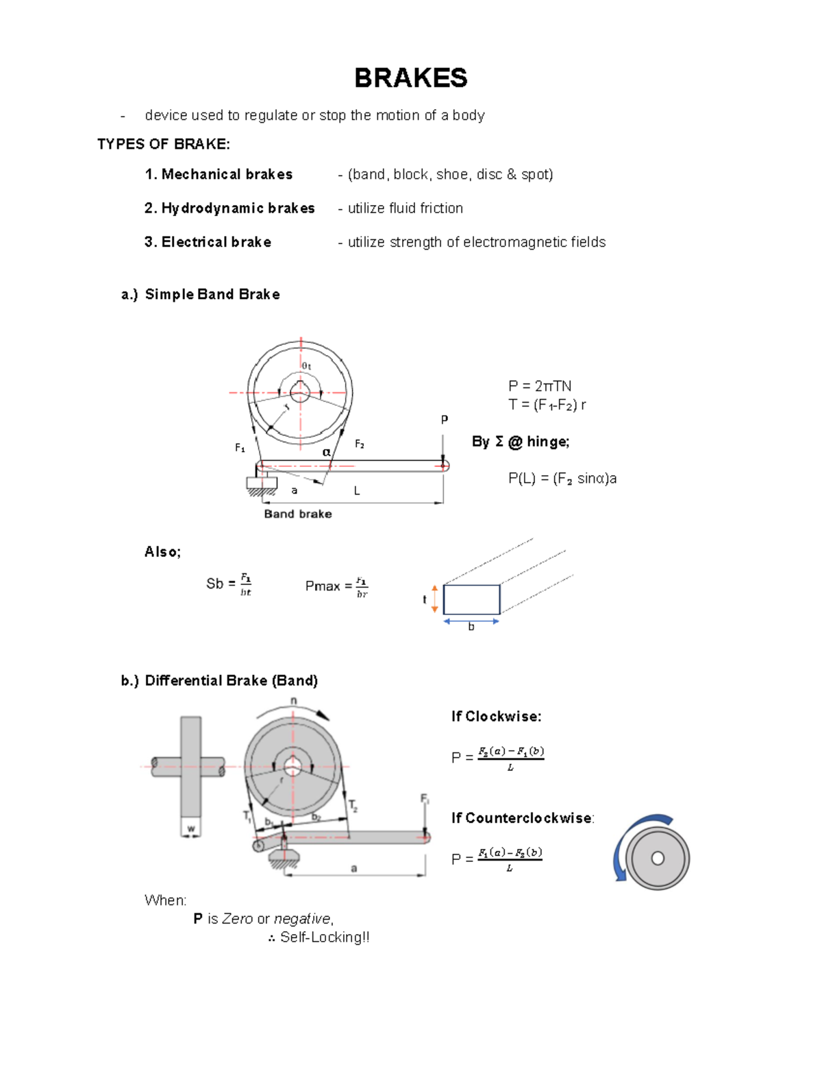 Brakes - This is a notes for Mechanical Engineering Machine Design 2 ...
