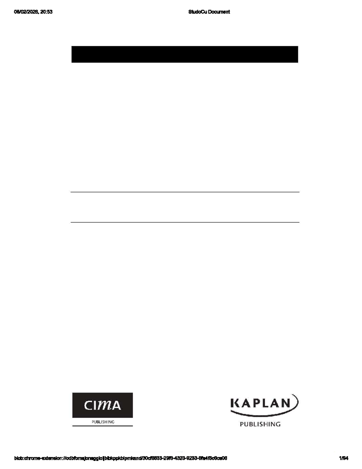 CIMA Study Notes - Kaplan Publishing Overview - Studocu