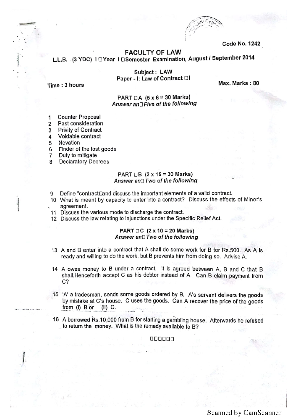 LLB Final Exam Question Papers and Review Material - Studocu