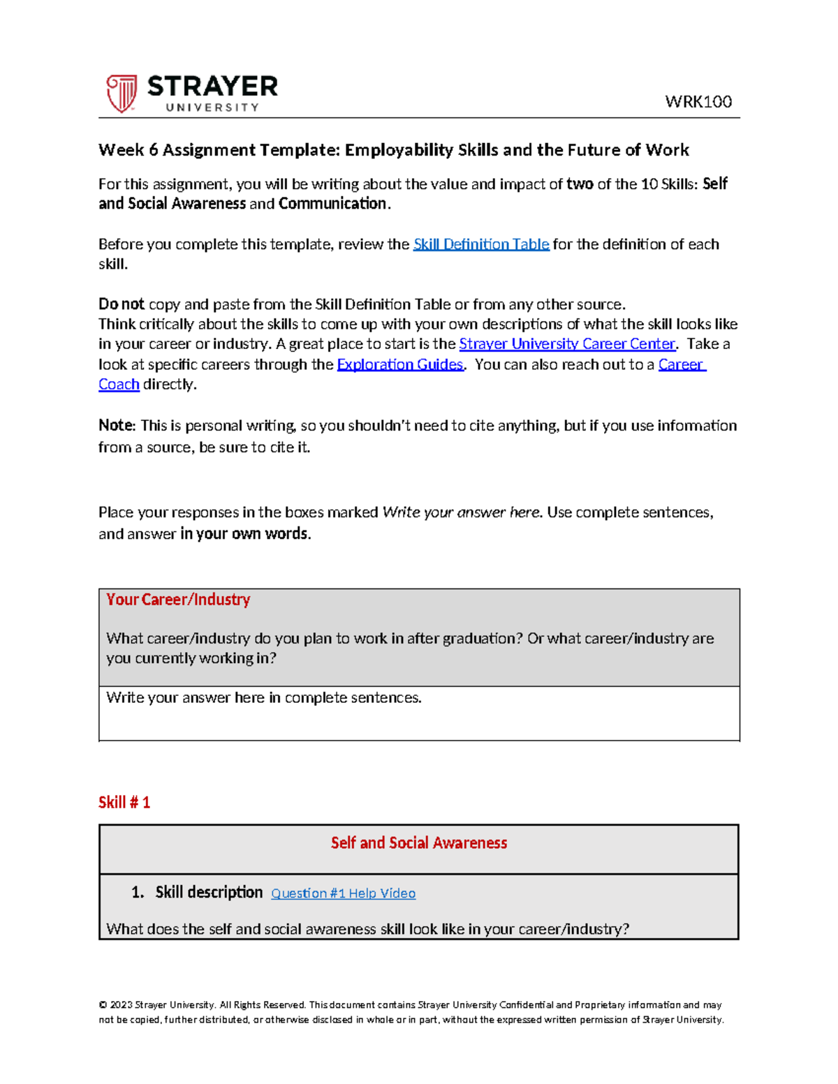 WRK Week 6 Assignment: Employability Skills & Future of Work Analysis ...