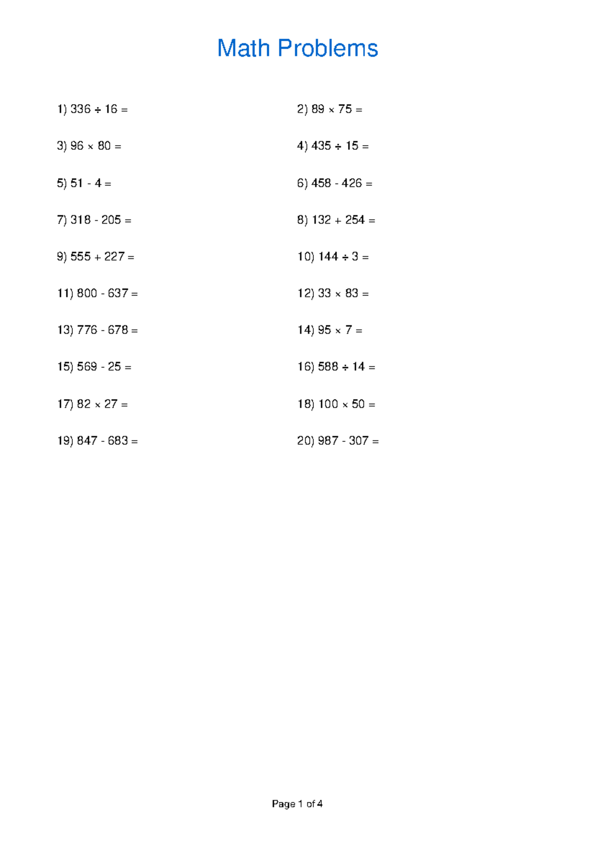 Math3105634: Math Practice Problems and Solutions Answer Key - Studocu