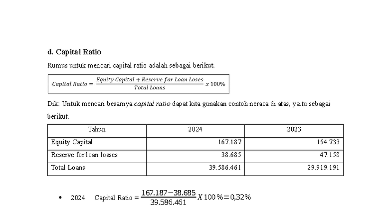 Rasio Solvabilitas dan Capital Ratio (D,E,F) - Studocu