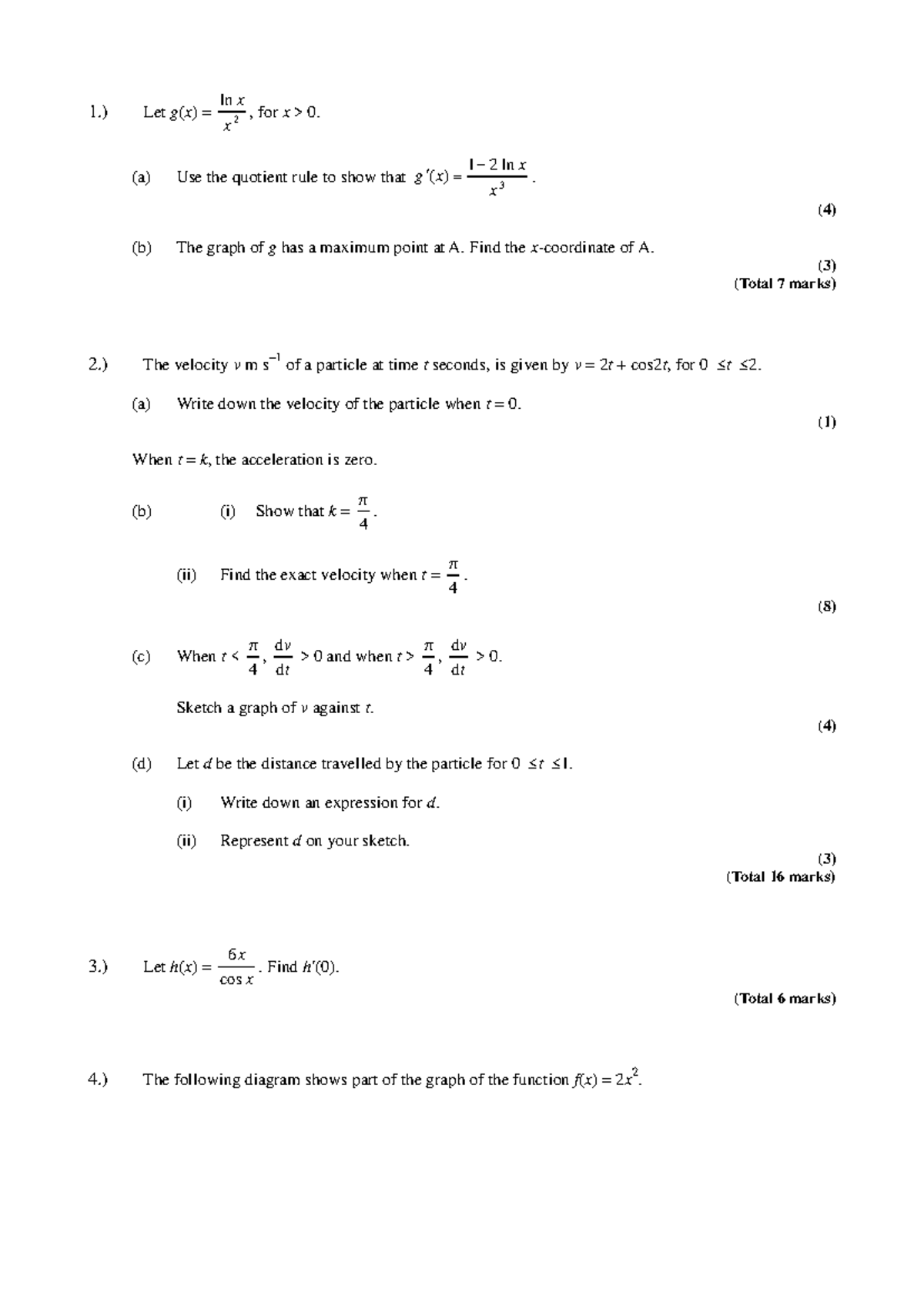 Differentiation Question Bank for Math SL: Exam Prep and Practice - Studocu