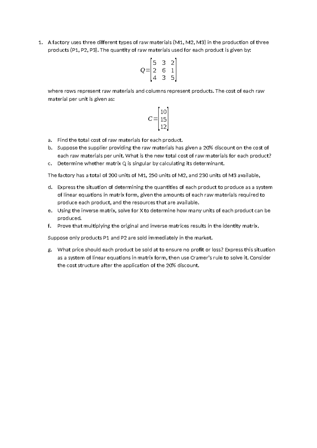 Midterm 1 practice questions for production and efficiency analysis ...