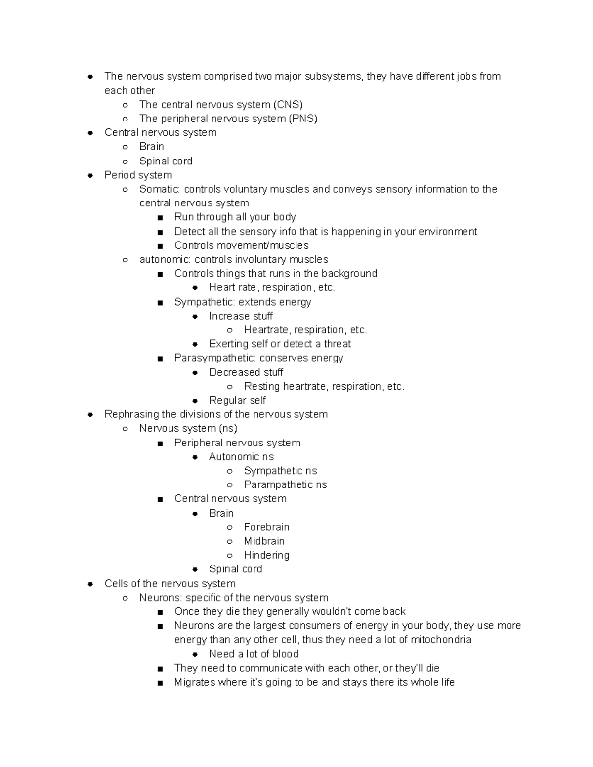 Biopsychology Notes: Structure & Function of the Nervous System - Studocu