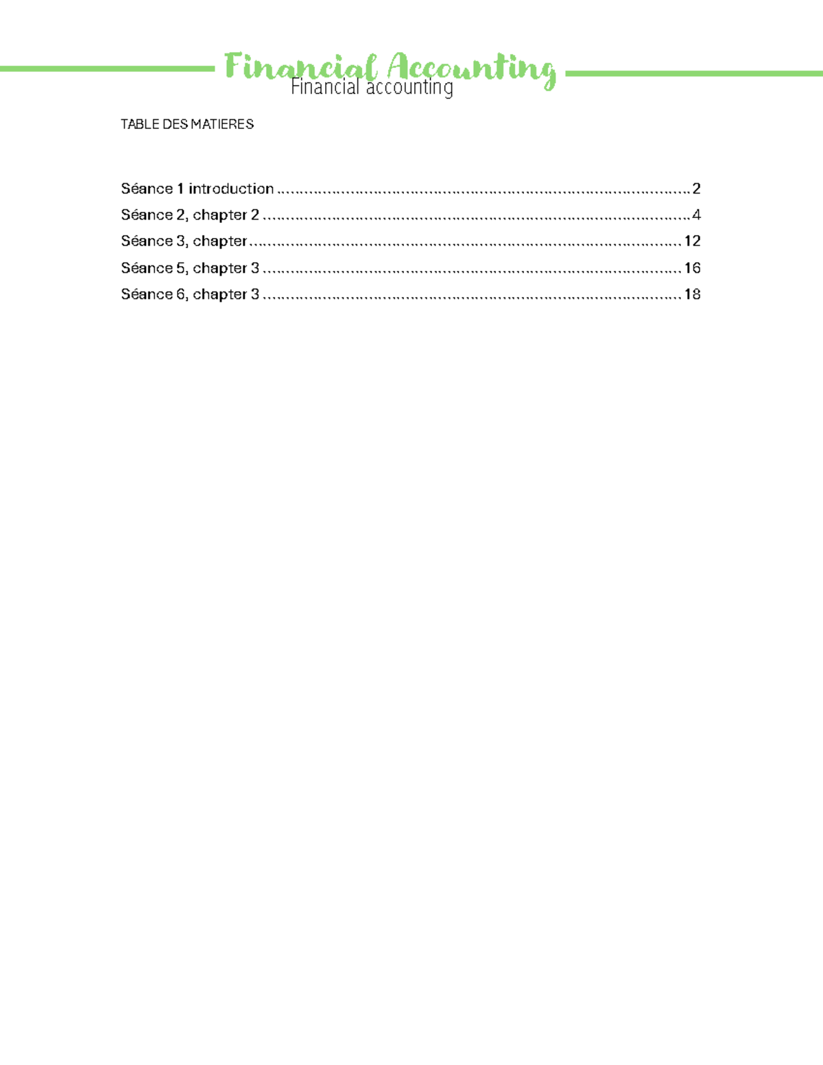 Financial Accounting (FIN 101) Lecture Notes and Overview - Studocu