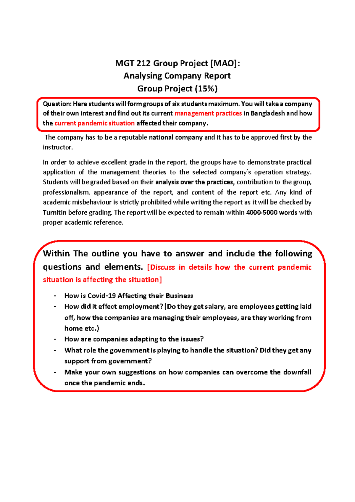 Group Project Report: Analyzing Management Practices in MGT 212 [MAO ...