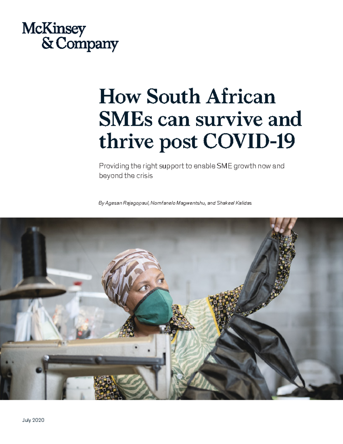 SA SME Survival Strategies Post-COVID-19: Insights from McKinsey - Studocu