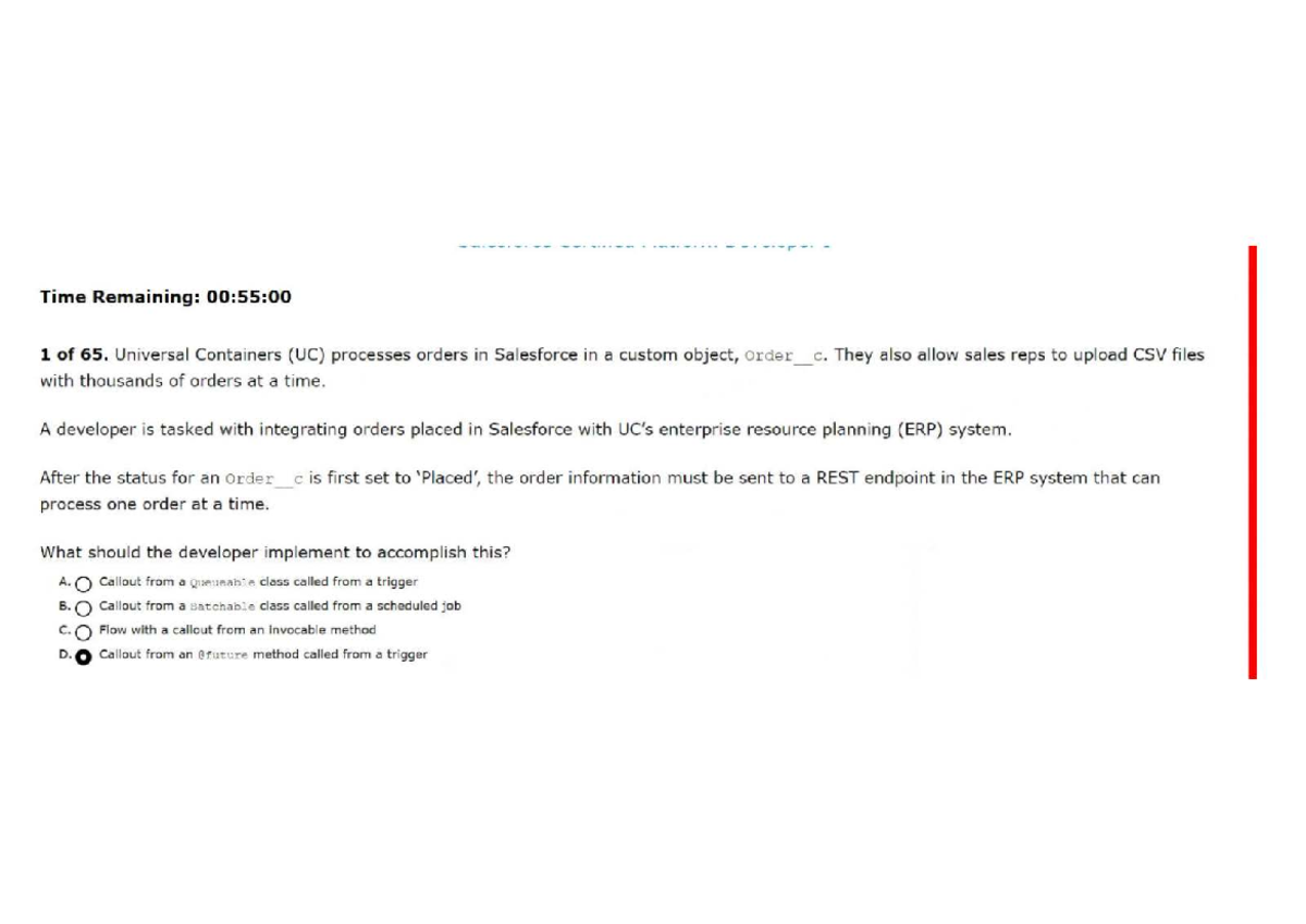 PD1 1 - Salesforce Integration & Development Practice Questions - Studocu