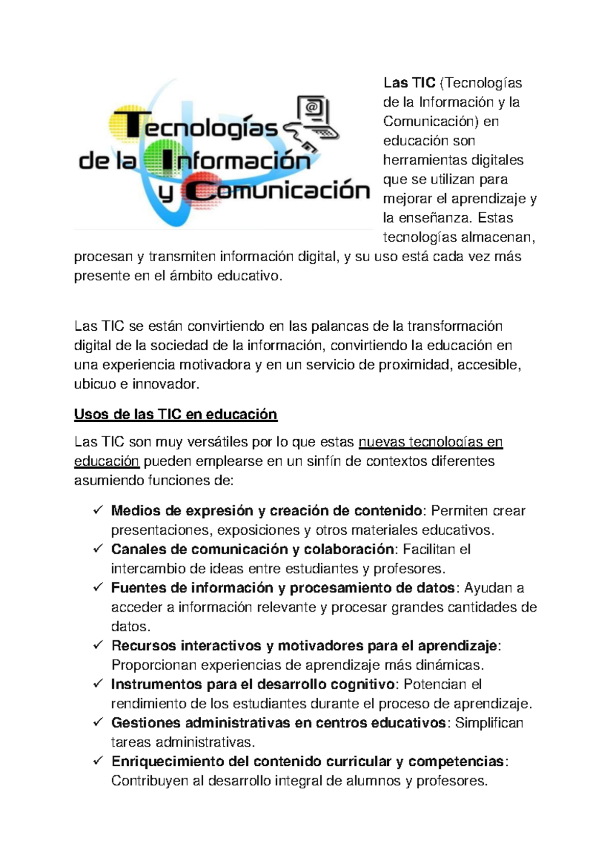 USO DE LAS TIC EN EDUCACIÓN - Resumen y Beneficios en el Aprendizaje ...