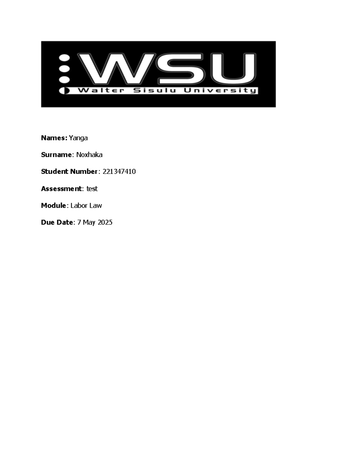 Labor Law Test Notes: Dismissal Procedures & Fairness (Module Code ...
