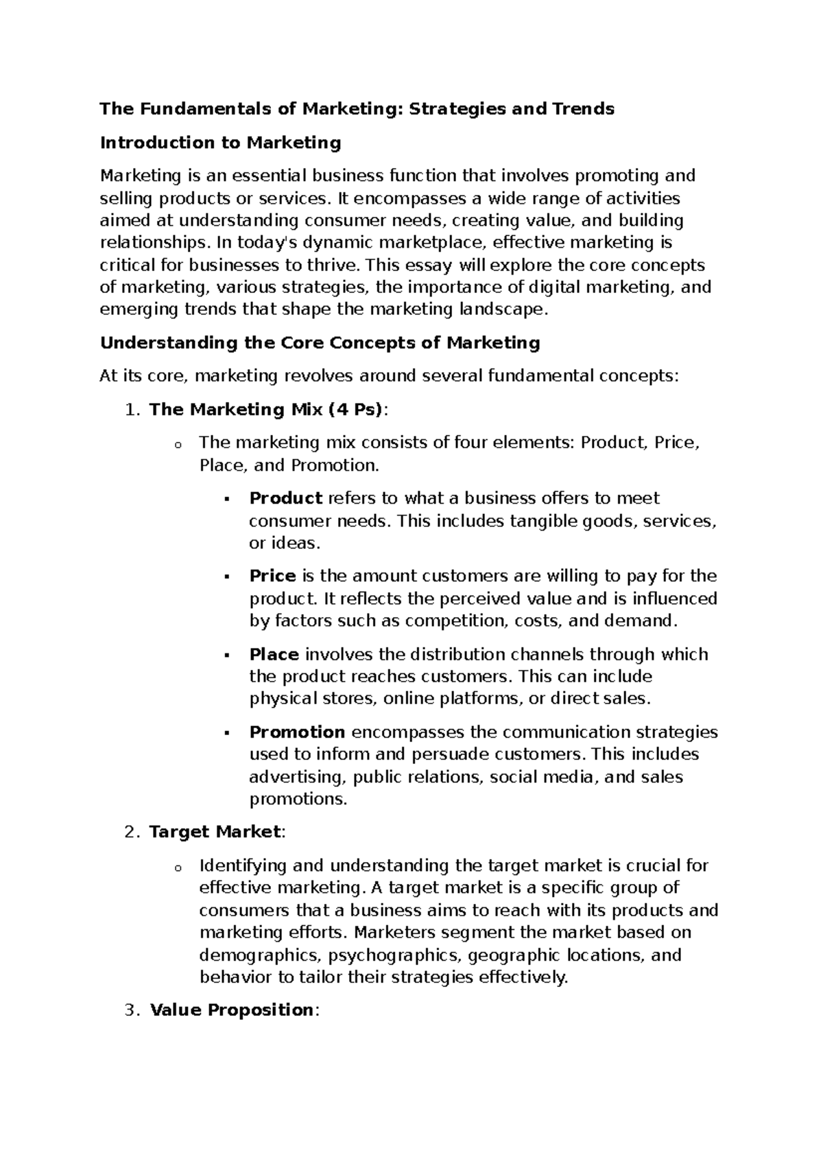 Marketing fake - Lecture notes form makreintg class - The Fundamentals ...