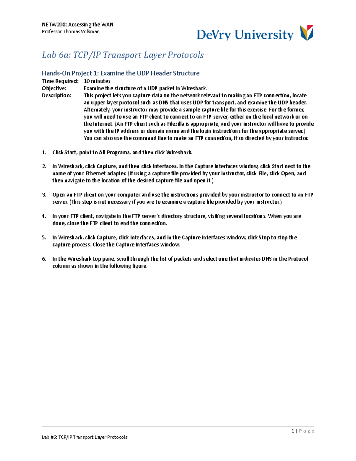 NETW208 Lab Assignment: TCP/IP Transport Layer Protocols Analysis - Studocu