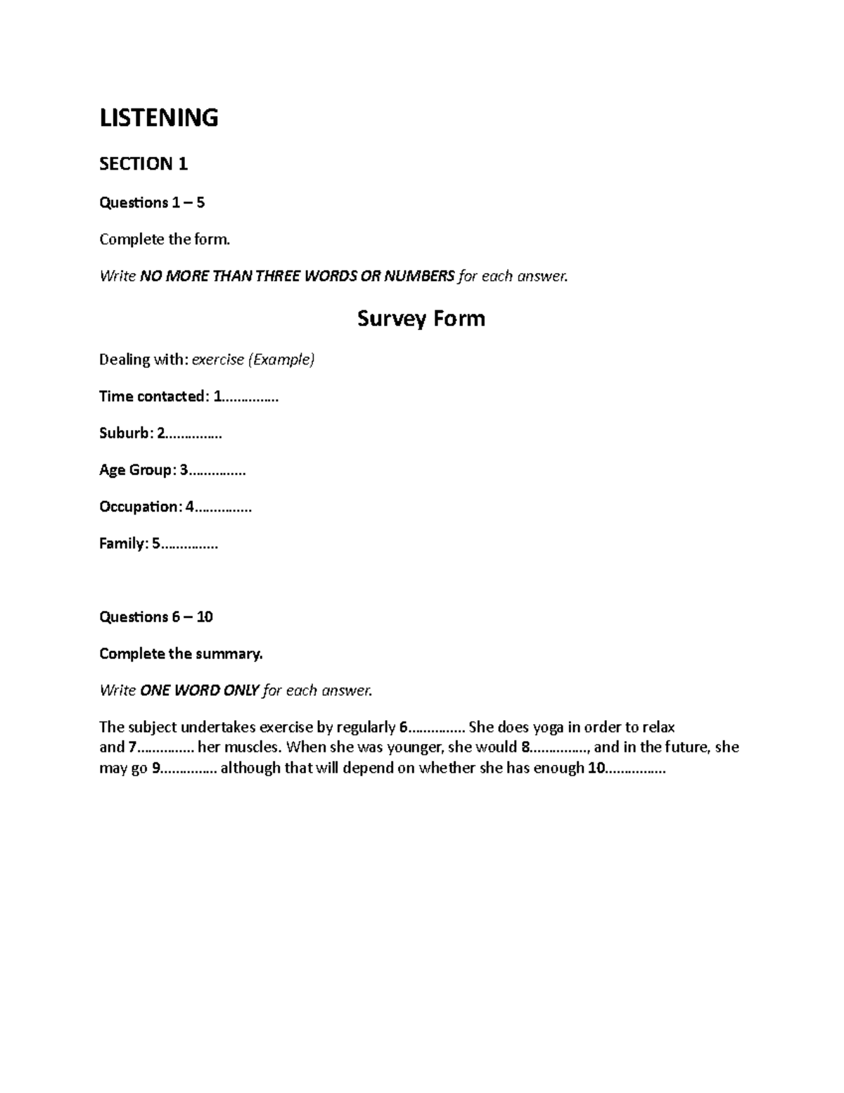 Listening & Reading - IELTS Test Preparation Guide - Studocu