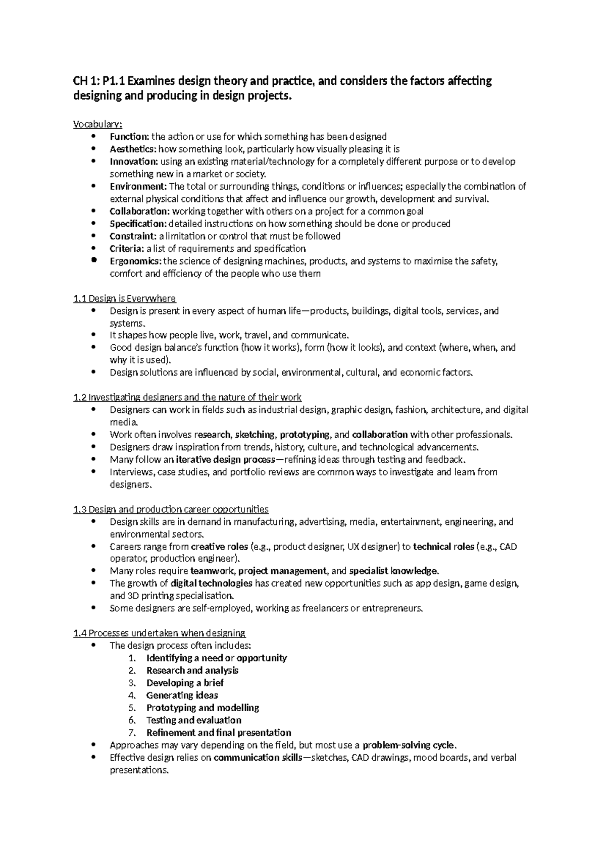 CH 1-4: Exploring Design Theory, Processes, and Collaboration ...