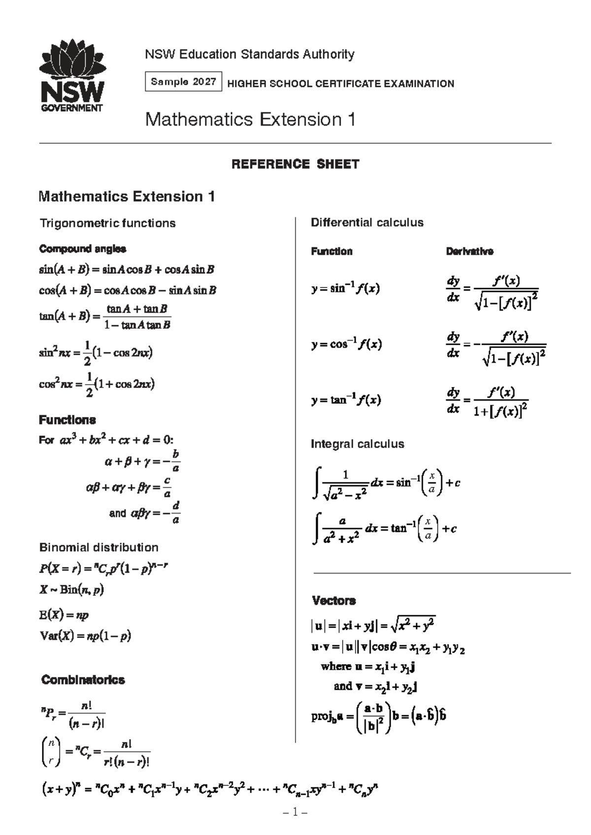 Mathematics-extension-1-11-12-2024-reference-sheet - – 1 – NSW ...