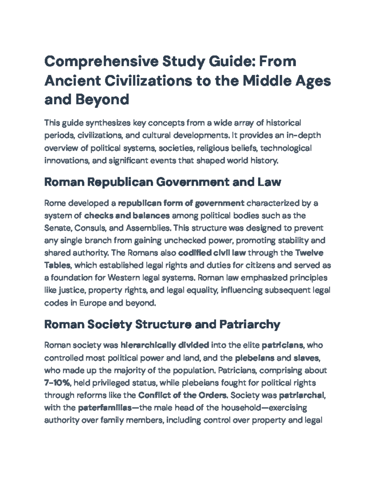 Comprehensive Study Guide: Key Historical Developments & Philosophies ...