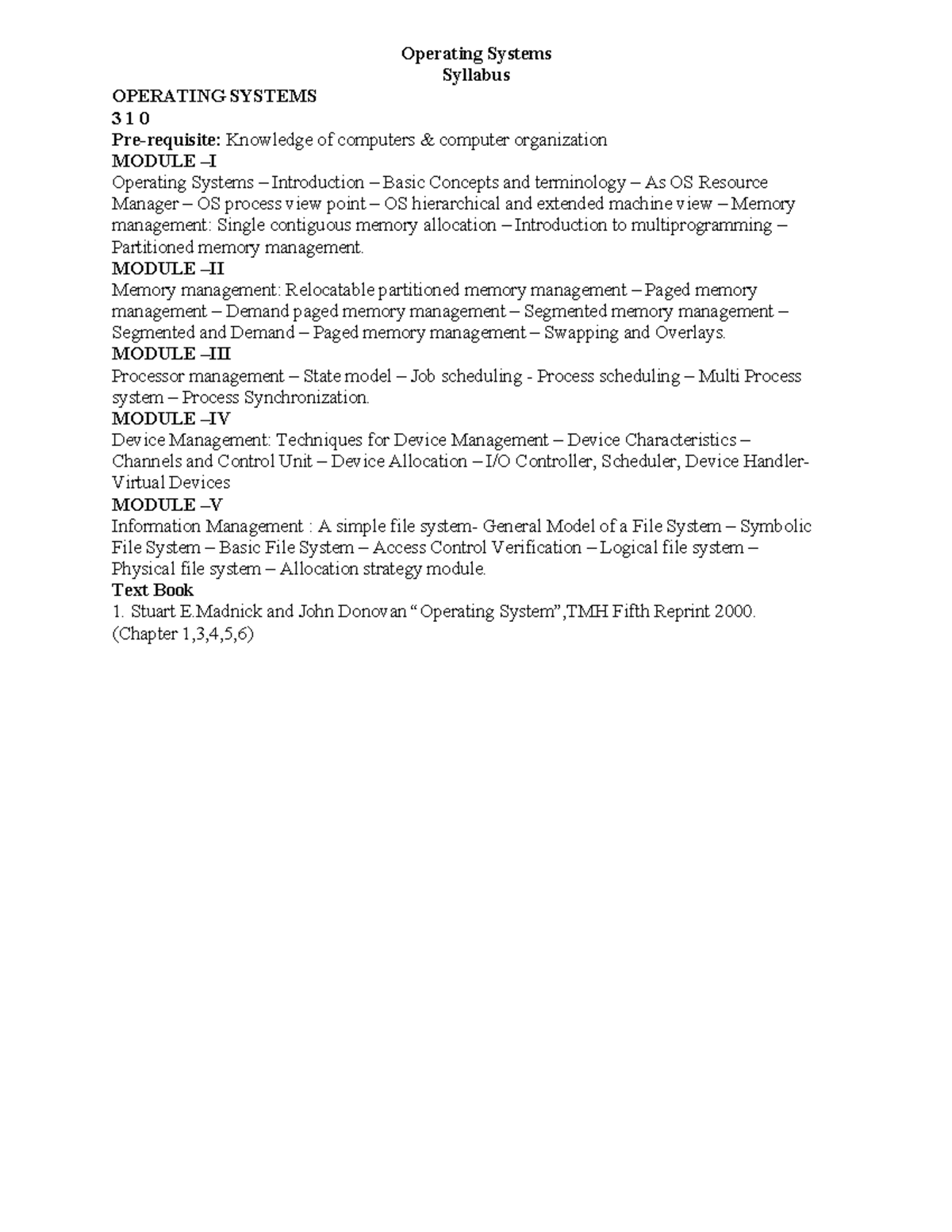 Unit 1 - Operating Systems Notes (CS101) - Studocu