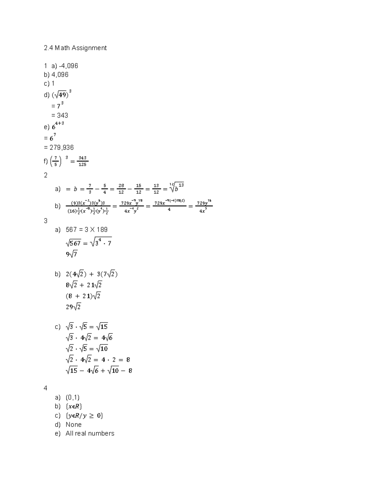 2.4 Math Assignment 1: Exponents and Growth/Decay Concepts - Studocu