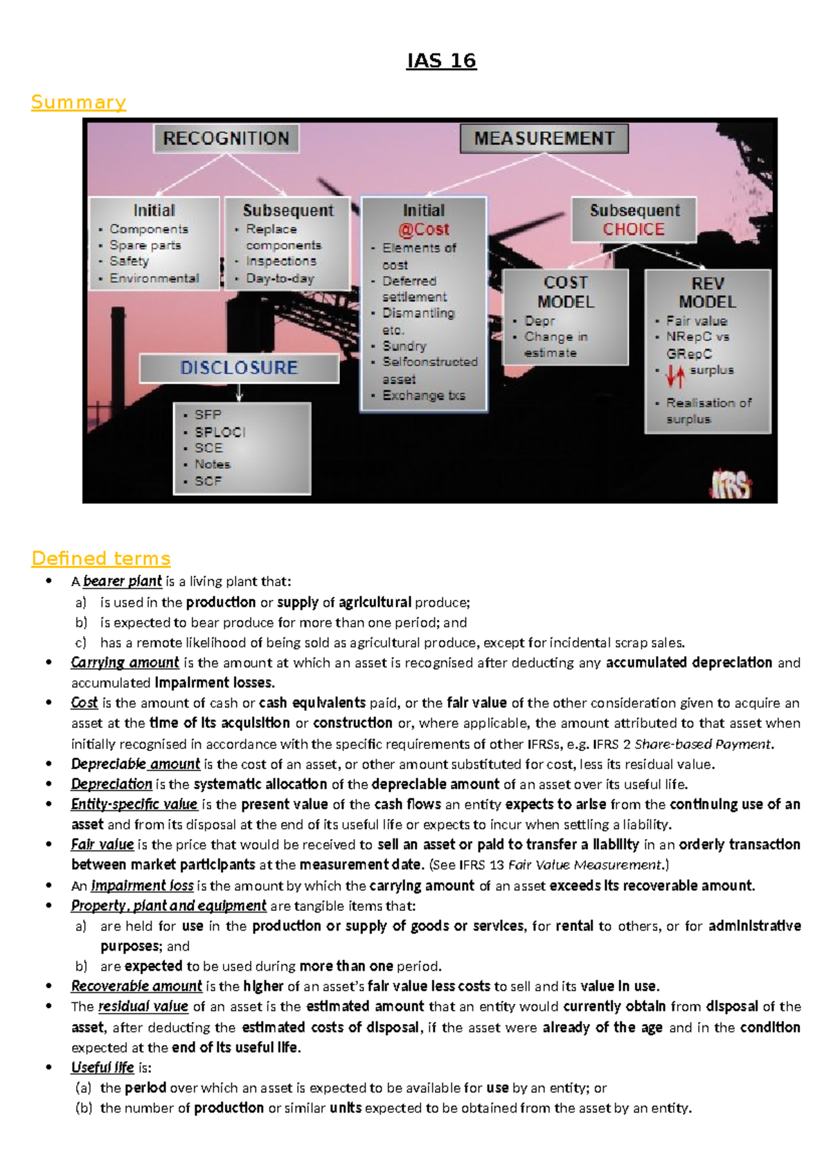 IAS 16 - Summary of Property, Plant, and Equipment Concepts - Studocu