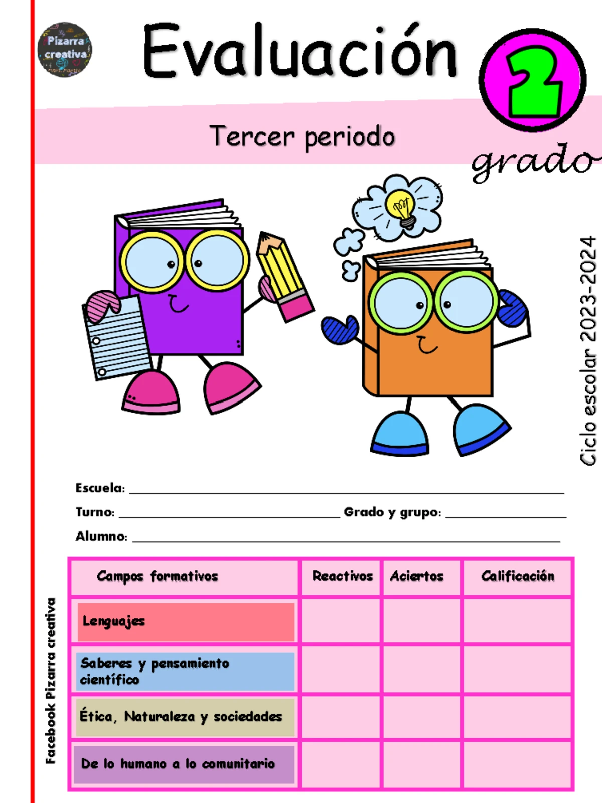 3° Evaluación Final Tercer Periodo - Grado Escolar 2023-2024 - Studocu
