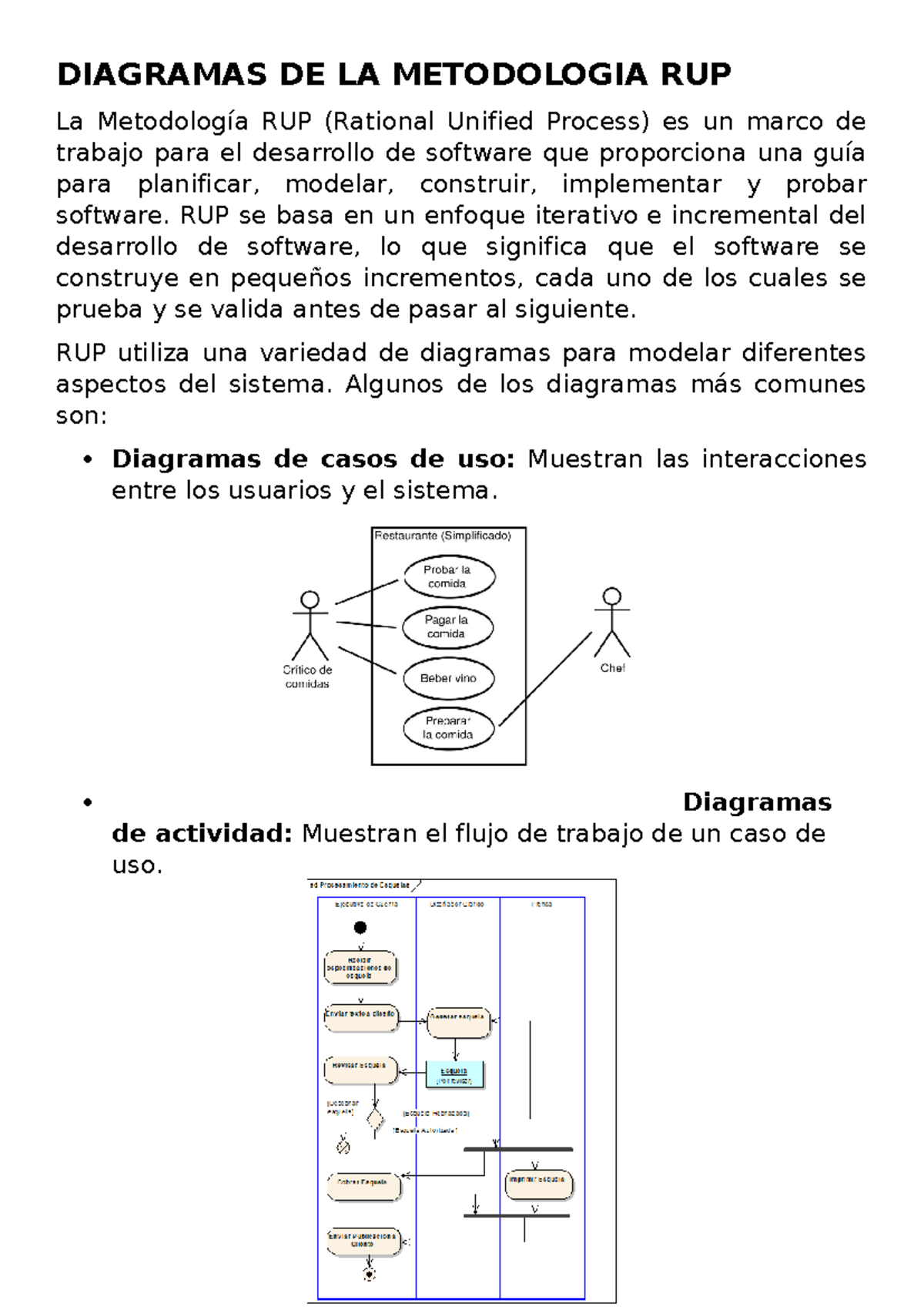 Diagramas de la Metodología RUP - Guía de Modelado de Software - Studocu