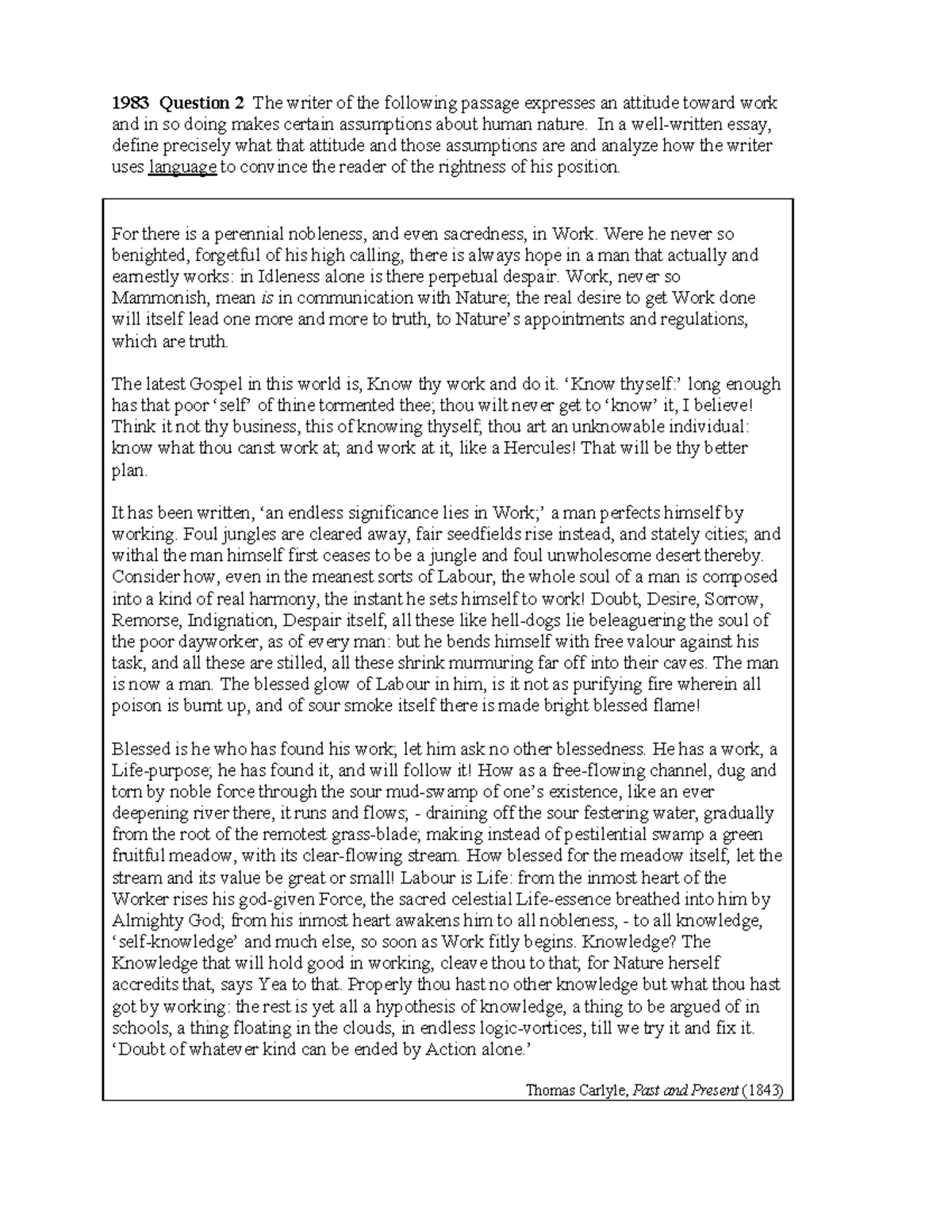 Rhetorical Analysis Prompt - Attitudes Toward Work (1983 Q2 & Q3) - Studocu