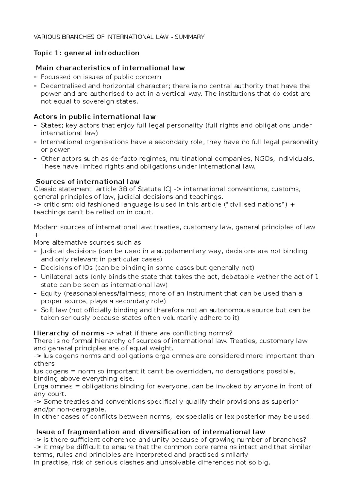 International Law Overview & Key Concepts (Vbil Summary) - Studeersnel