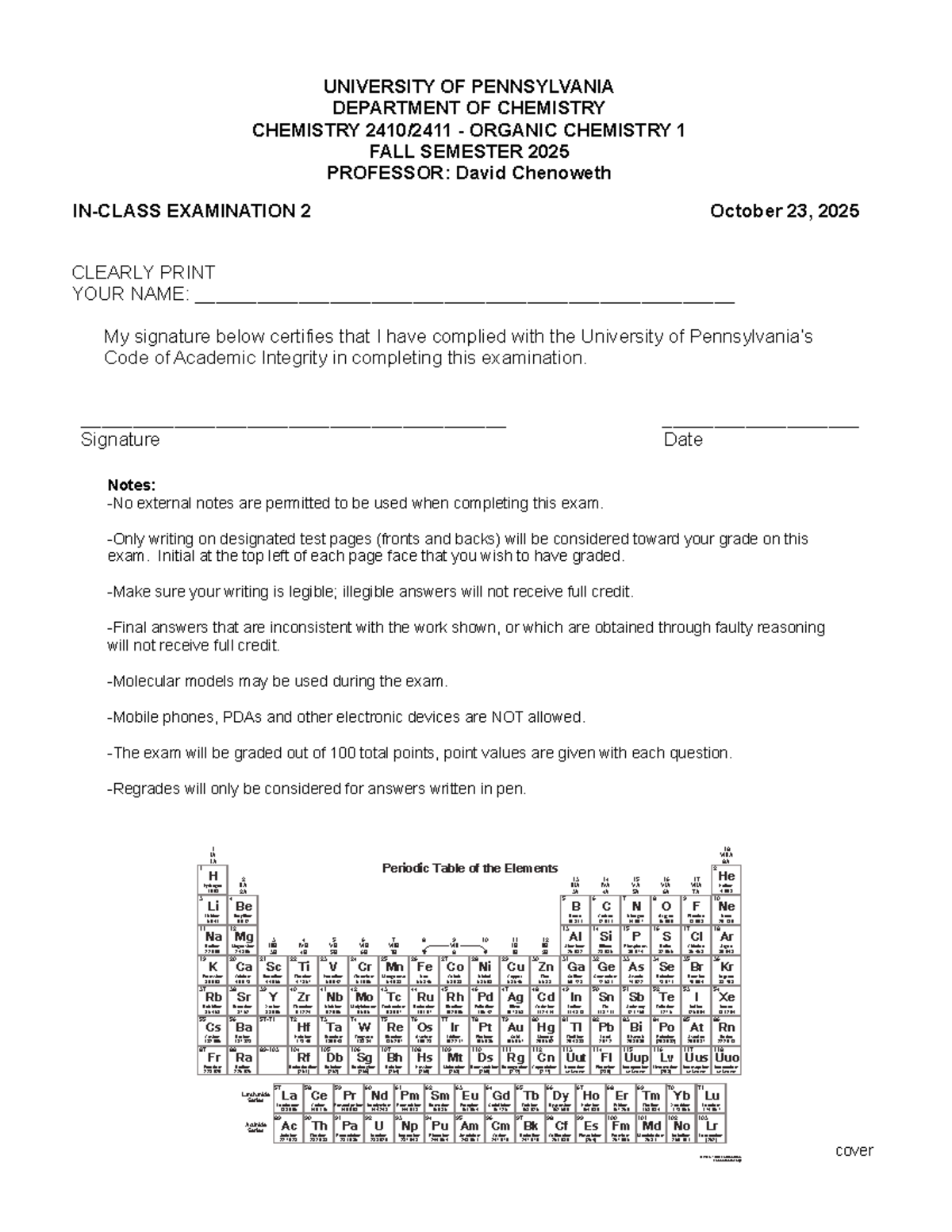 Chem 2411: Organic Chemistry 1 Exam 2 Study Guide - Studocu