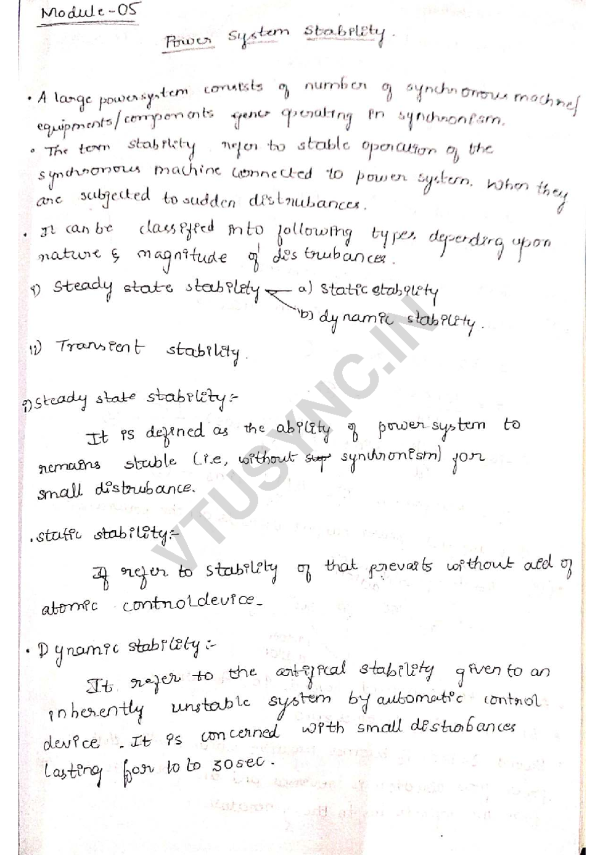 Module 05: Power System Stability Notes (M5 PSA) - Studocu