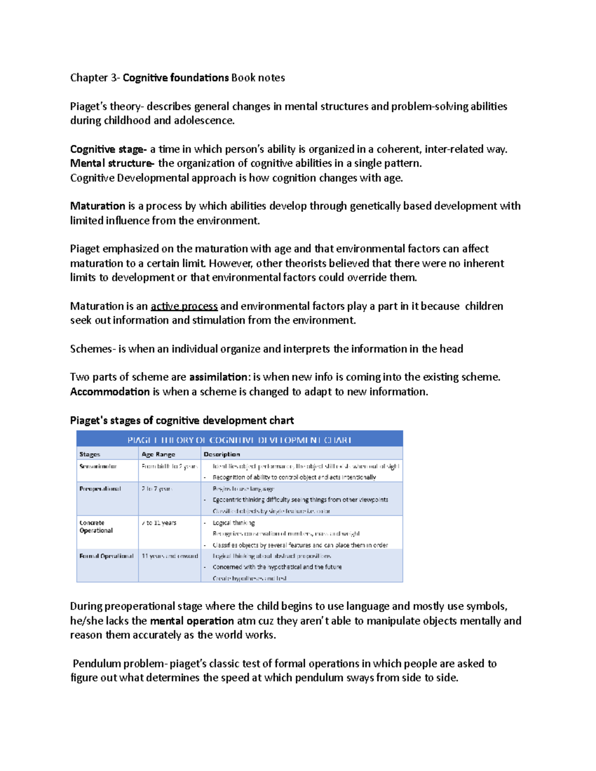 Chapter 3 - Lecture notes 3 - Chapter Cognitive foundations Book notes ...