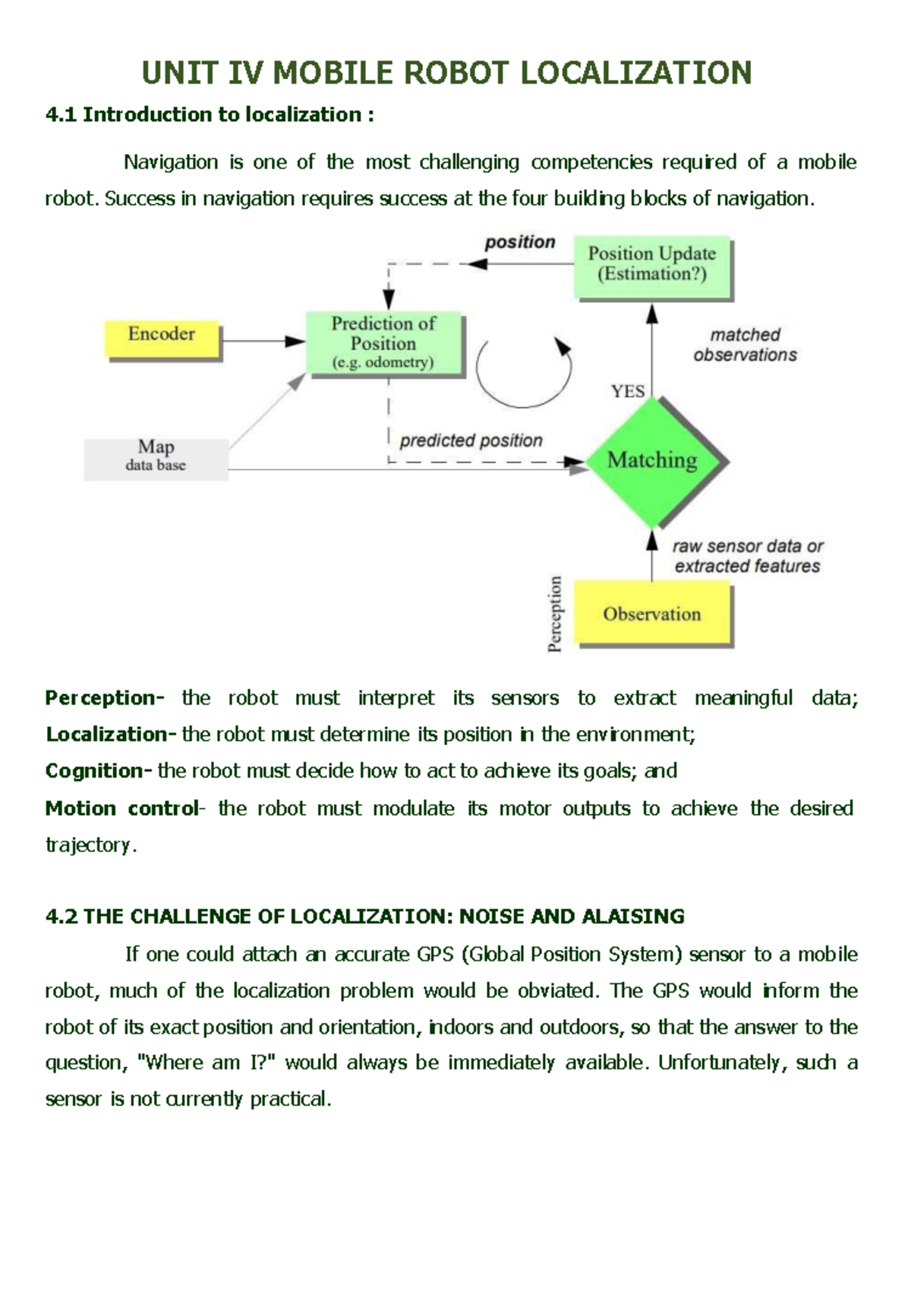 AD8705 UNIT IV: Mobile Robot Localization - Challenges & Strategies ...