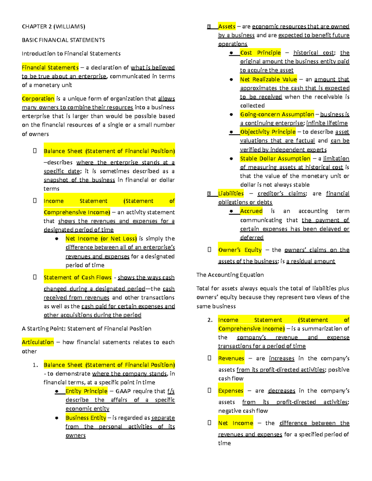 CHAPTER 2: BASIC FINANCIAL STATEMENTS & ANALYZING TRANSACTIONS - Studocu