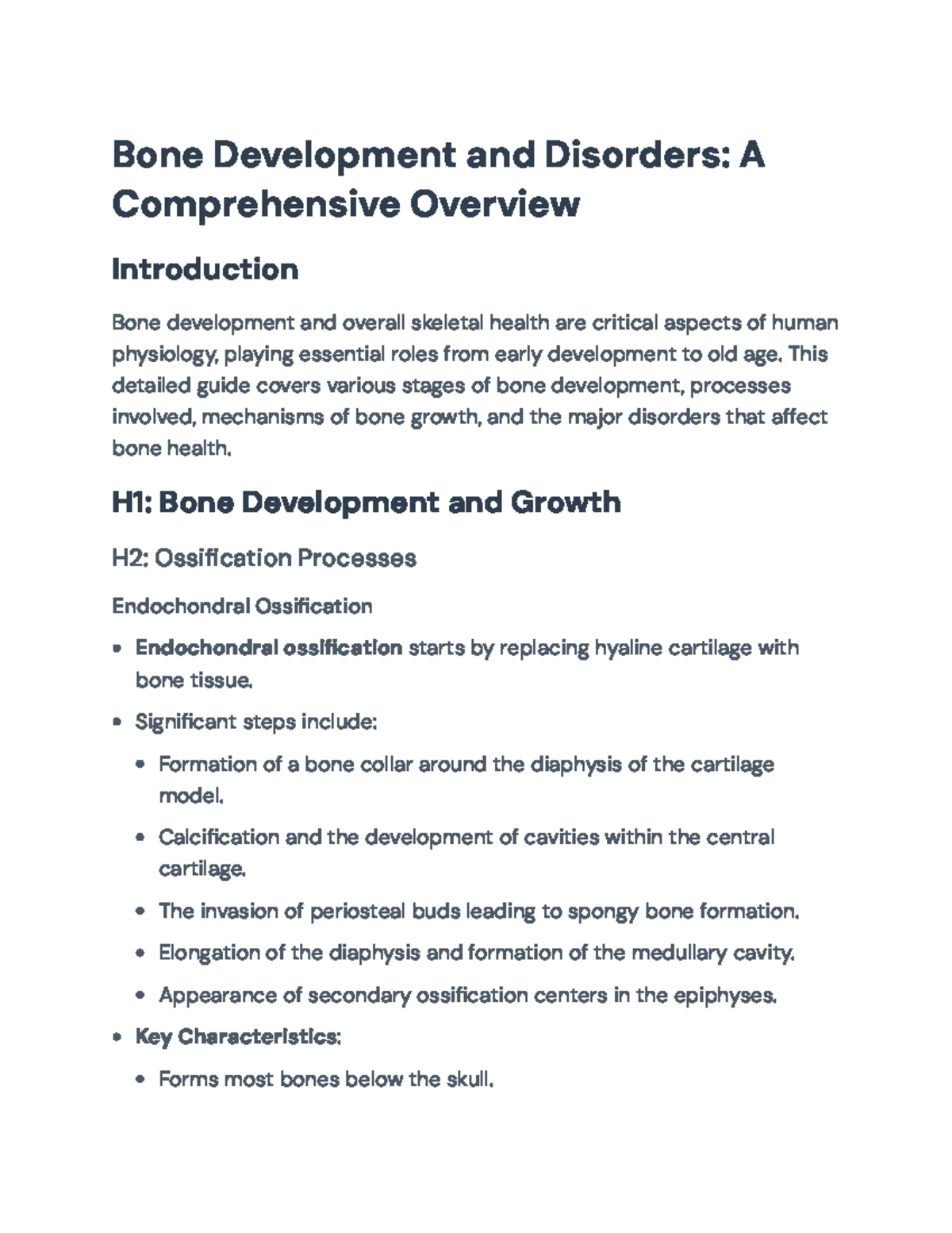 Bone Development and Disorders: A Comprehensive Overview and Analysis ...