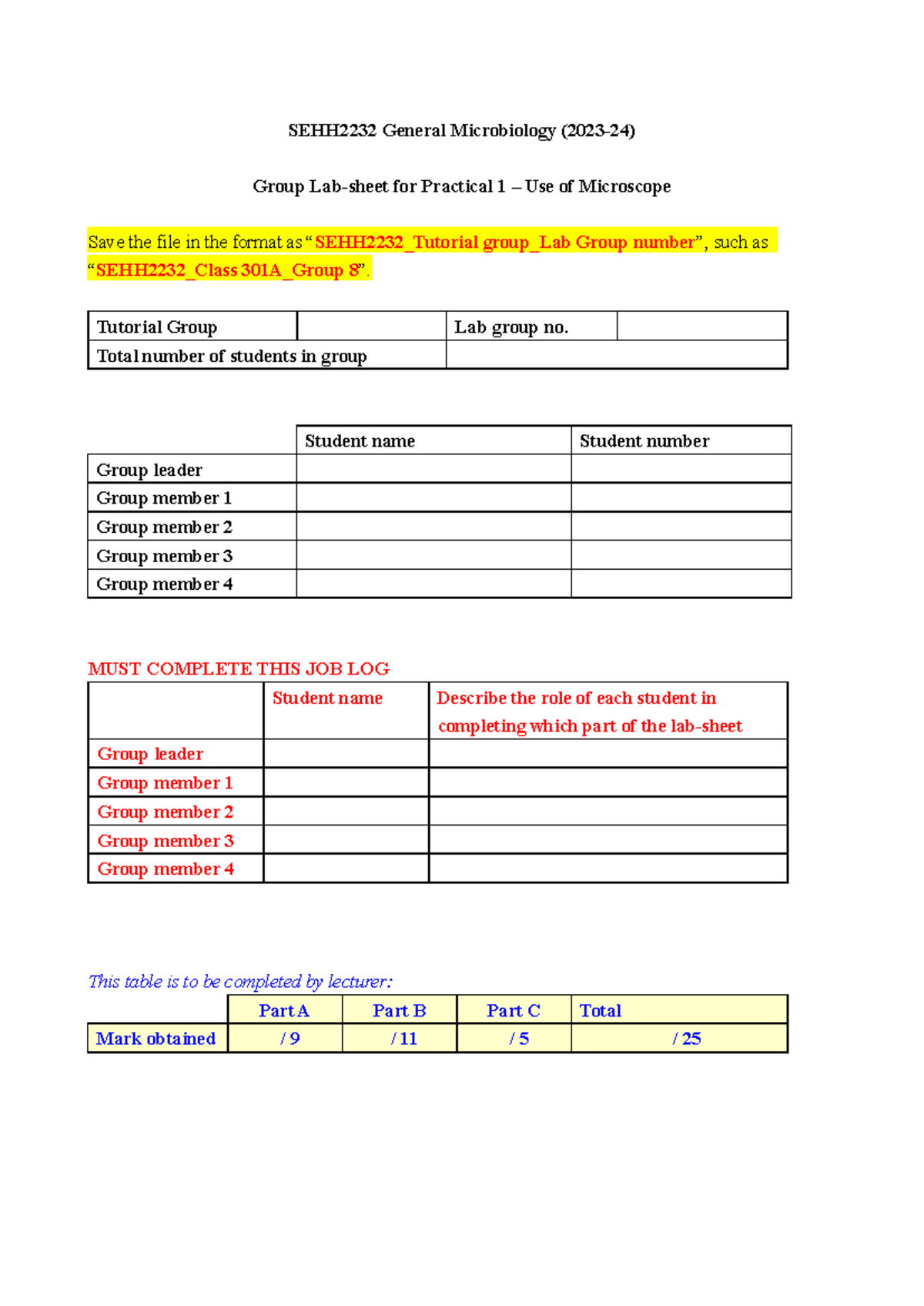 SEHH2232 Lab Practical 1 Lab sheet only 2324S2 2 - SEHH2232 General ...