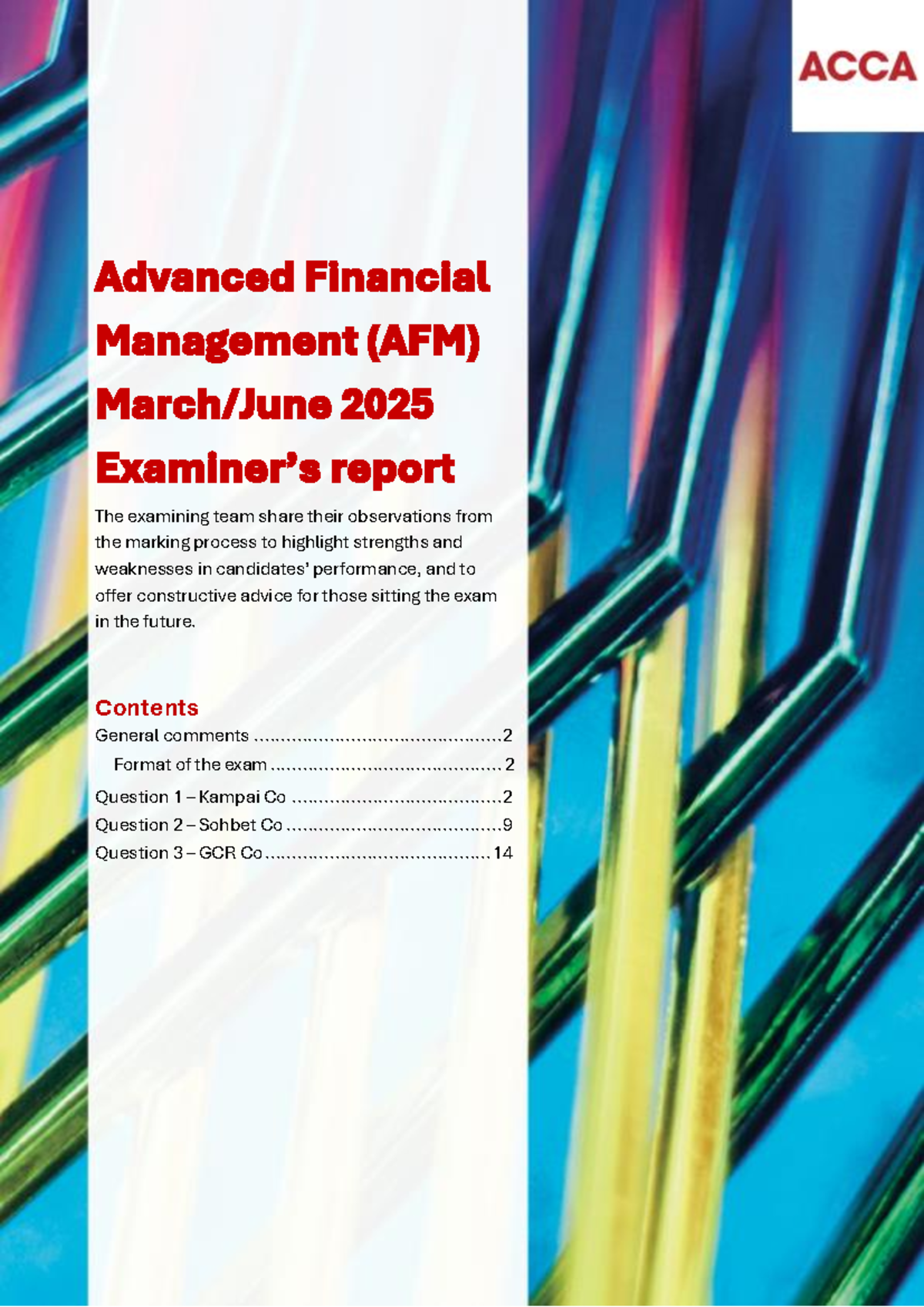 MJ25 AFM 2025 Examiner's Report: Insights on Exam Performance and ...