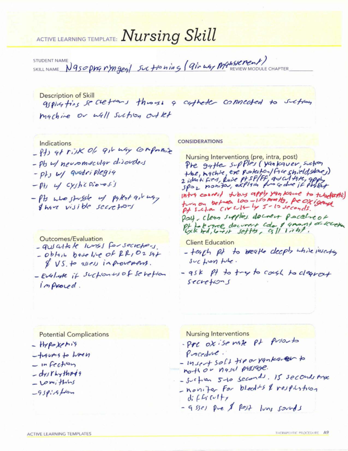 Active Learning Template: Airway Management - ATI ALT - Studocu