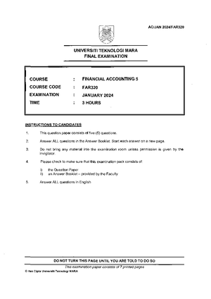 Management Accounting and Control Test 1 (MAF551) - May 2023 - Studocu