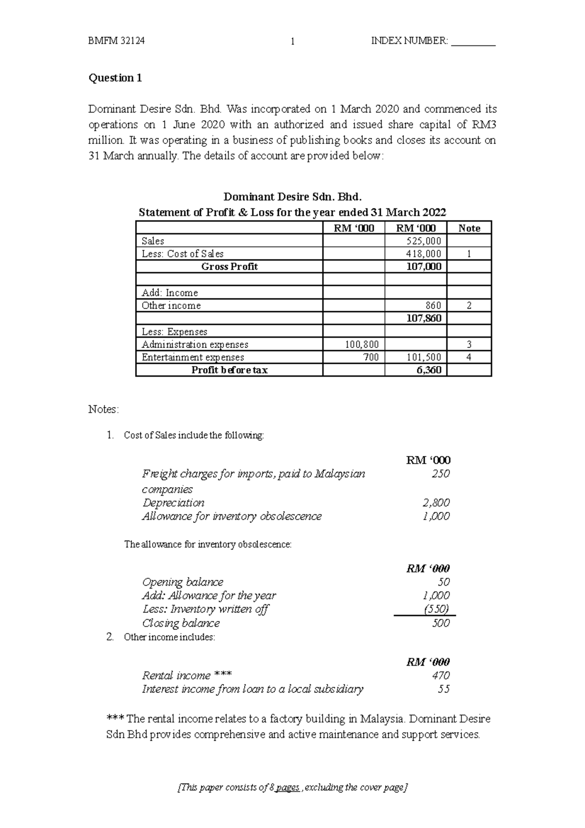 BMFM 32124 QS Paper: Computing Chargeable Income for Dominant Desire ...