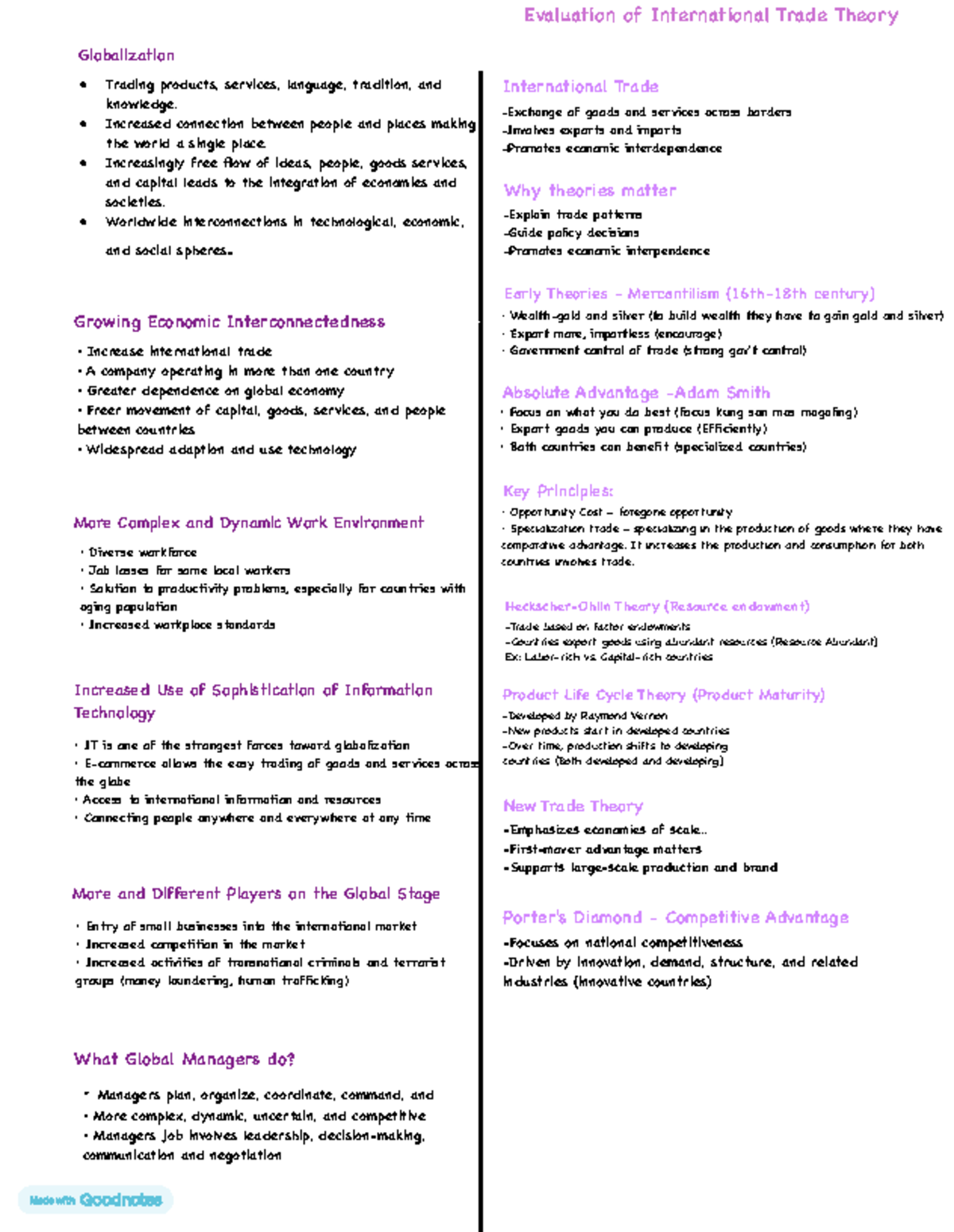 International Trade Theory & Globalization I: Key Concepts & Insights ...